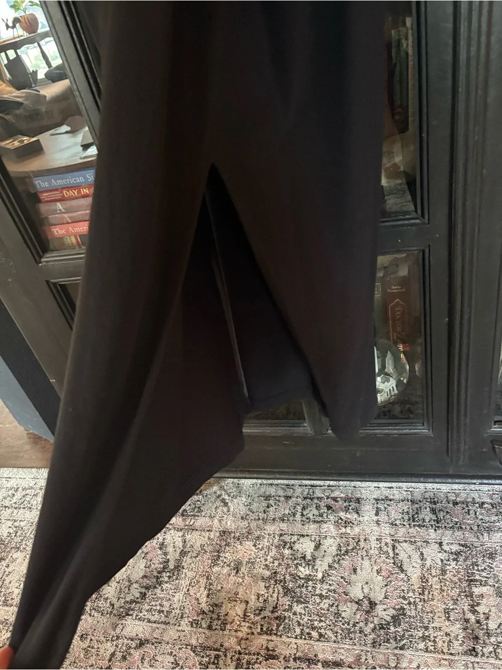 Cuyana drape back Pima dress black large